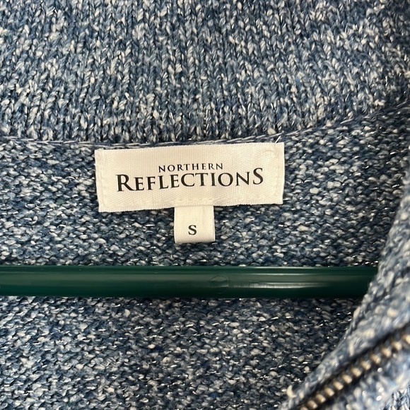 Vintage Northern Reflections 1/4" Zip Blue Pullover Mock-Neck Sweater - Picture 3 of 5